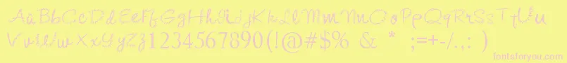 KishoreDistort Font – Pink Fonts on Yellow Background