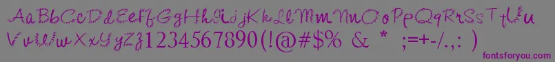 Шрифт KishoreDistort – фиолетовые шрифты на сером фоне