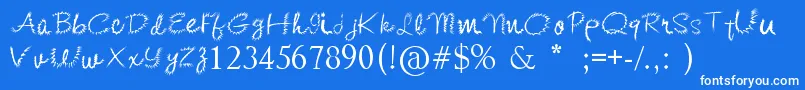 KishoreDistort Font – White Fonts on Blue Background