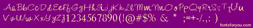 KishoreDistort Font – Yellow Fonts on Purple Background