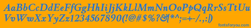 WinthorpergBolditalic Font – Blue Fonts on Orange Background