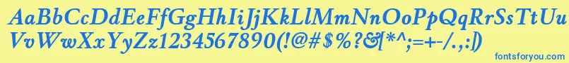 WinthorpergBolditalic Font – Blue Fonts on Yellow Background