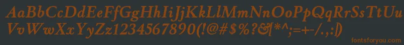WinthorpergBolditalic Font – Brown Fonts on Black Background