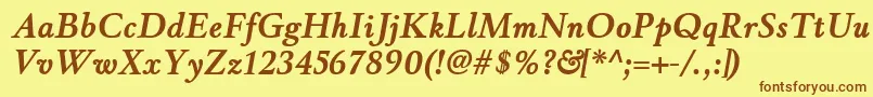 WinthorpergBolditalic Font – Brown Fonts on Yellow Background
