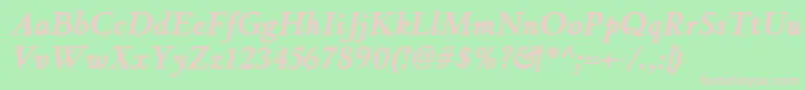 WinthorpergBolditalic Font – Pink Fonts on Green Background