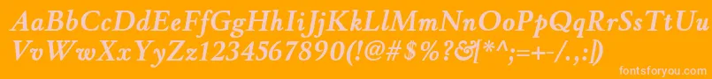 WinthorpergBolditalic Font – Pink Fonts on Orange Background