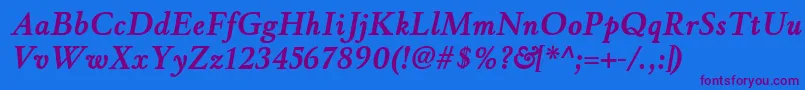 WinthorpergBolditalic Font – Purple Fonts on Blue Background