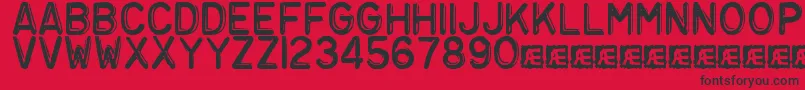 EmbossingTape3Brk Font – Black Fonts on Red Background