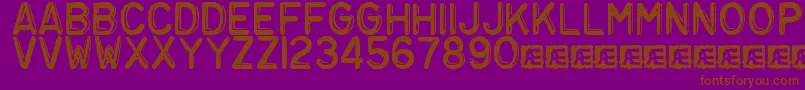 EmbossingTape3Brk Font – Brown Fonts on Purple Background