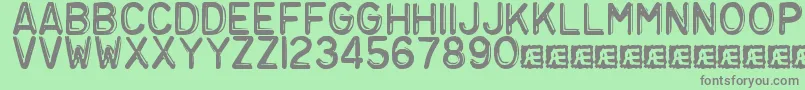 EmbossingTape3Brk Font – Gray Fonts on Green Background