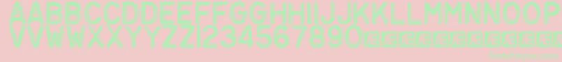 EmbossingTape3Brk Font – Green Fonts on Pink Background