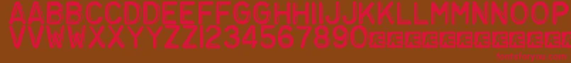 EmbossingTape3Brk Font – Red Fonts on Brown Background