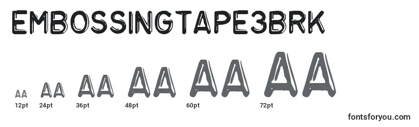 EmbossingTape3Brk Font Sizes