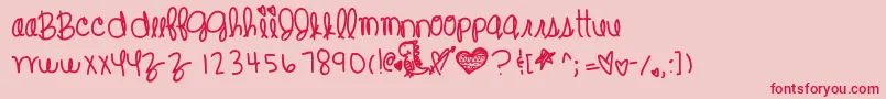 Changeofheart-Schriftart – Rote Schriften auf rosa Hintergrund