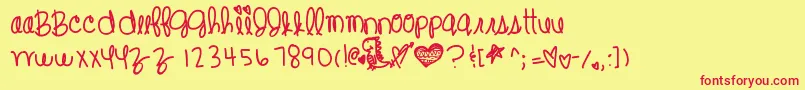 Changeofheart Font – Red Fonts on Yellow Background