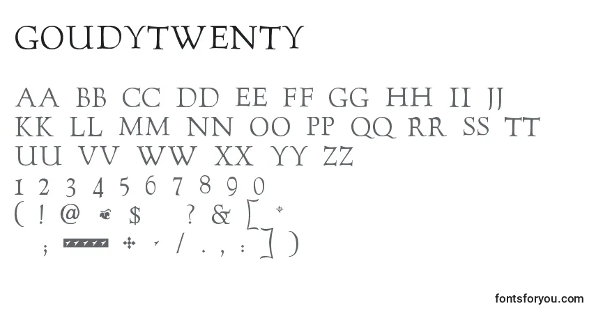 Goudytwentyフォント–アルファベット、数字、特殊文字