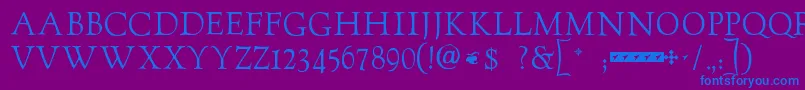 Goudytwenty Font – Blue Fonts on Purple Background