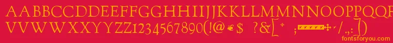 Goudytwenty Font – Orange Fonts on Red Background