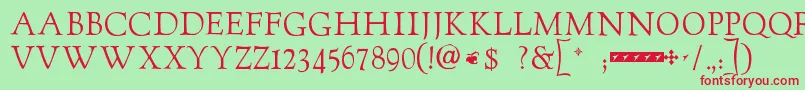 Goudytwenty Font – Red Fonts on Green Background