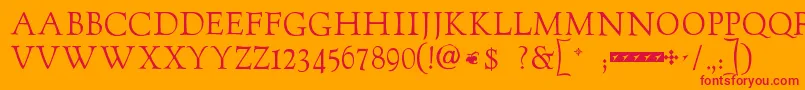Goudytwenty Font – Red Fonts on Orange Background
