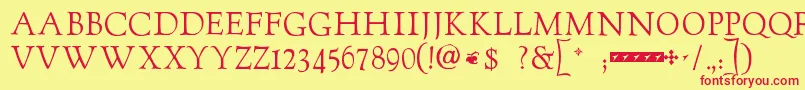 Goudytwenty Font – Red Fonts on Yellow Background