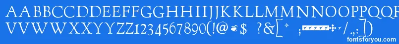 フォントGoudytwenty – 青い背景に白い文字