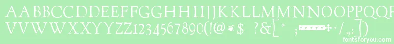 Goudytwenty Font – White Fonts on Green Background