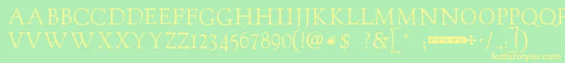 Шрифт Goudytwenty – жёлтые шрифты на зелёном фоне