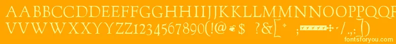 Goudytwenty Font – Yellow Fonts on Orange Background