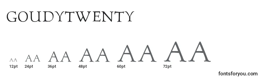 Goudytwenty Font Sizes