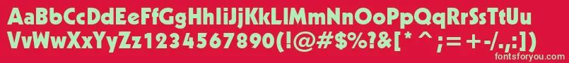 フォントGeo231h – 赤い背景に緑の文字
