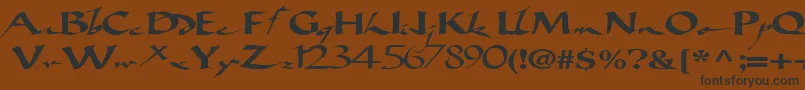 Bigbrushfont19RegularTtext-fontti – mustat fontit ruskealla taustalla