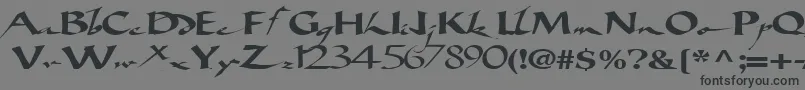 フォントBigbrushfont19RegularTtext – 黒い文字の灰色の背景