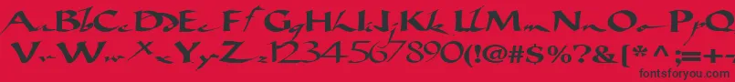 Bigbrushfont19RegularTtext-Schriftart – Schwarze Schriften auf rotem Hintergrund