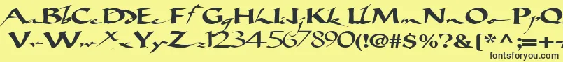 フォントBigbrushfont19RegularTtext – 黒い文字の黄色い背景