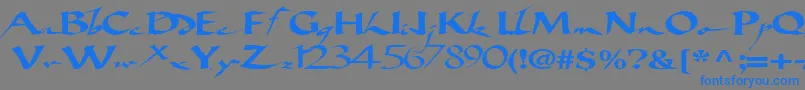 Bigbrushfont19RegularTtext Font – Blue Fonts on Gray Background