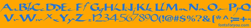 Подробнее о шрифте Bigbrushfont19RegularTtext Шрифт Bigbrushfont19RegularTtext – синие шрифты на оранжевом фоне