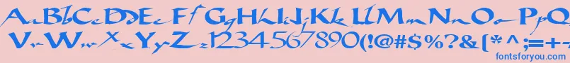 Bigbrushfont19RegularTtext-Schriftart – Blaue Schriften auf rosa Hintergrund