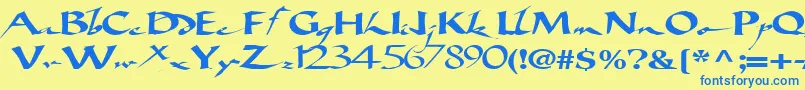 fuente Bigbrushfont19RegularTtext – Fuentes Azules Sobre Fondo Amarillo