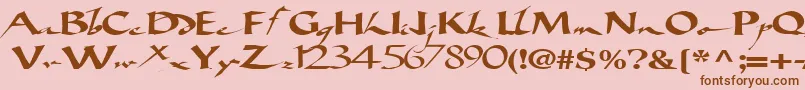 Bigbrushfont19RegularTtext-fontti – ruskeat fontit vaaleanpunaisella taustalla