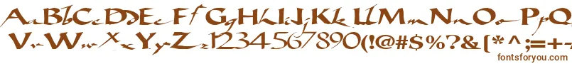 Bigbrushfont19RegularTtext-fontti – ruskeat fontit valkoisella taustalla