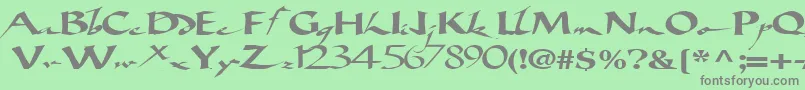 Bigbrushfont19RegularTtext Font – Gray Fonts on Green Background