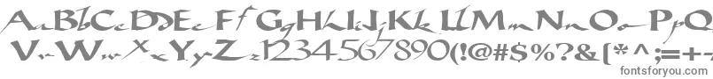 Bigbrushfont19RegularTtext-fontti – harmaat kirjasimet valkoisella taustalla