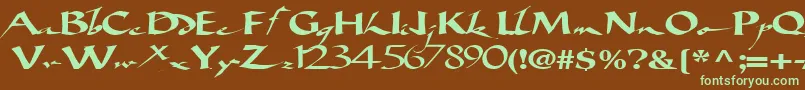 fuente Bigbrushfont19RegularTtext – Fuentes Verdes Sobre Fondo Marrón