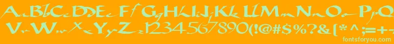 Bigbrushfont19RegularTtext-Schriftart – Grüne Schriften auf orangefarbenem Hintergrund