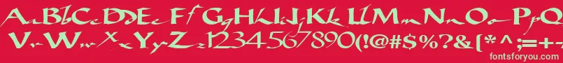 Bigbrushfont19RegularTtext Font – Green Fonts on Red Background