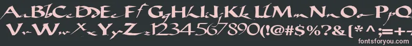 フォントBigbrushfont19RegularTtext – 黒い背景にピンクのフォント