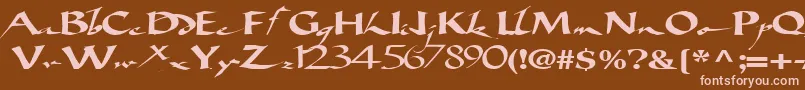 fuente Bigbrushfont19RegularTtext – Fuentes Rosadas Sobre Fondo Marrón