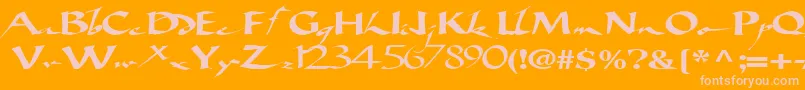 Bigbrushfont19RegularTtext-Schriftart – Rosa Schriften auf orangefarbenem Hintergrund