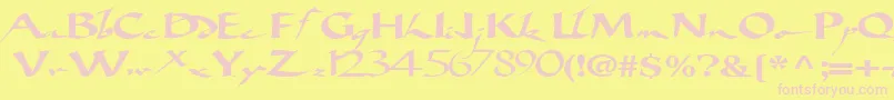 Weitere Informationen zur Bigbrushfont19RegularTtext-Schriftart Bigbrushfont19RegularTtext-Schriftart – Rosa Schriften auf gelbem Hintergrund
